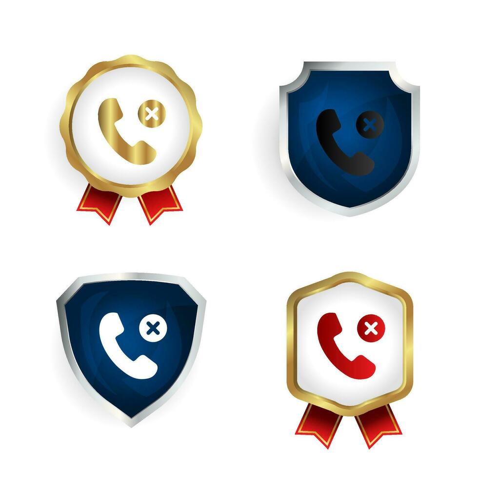 Abstract Call Break Badge and Label Collection vector