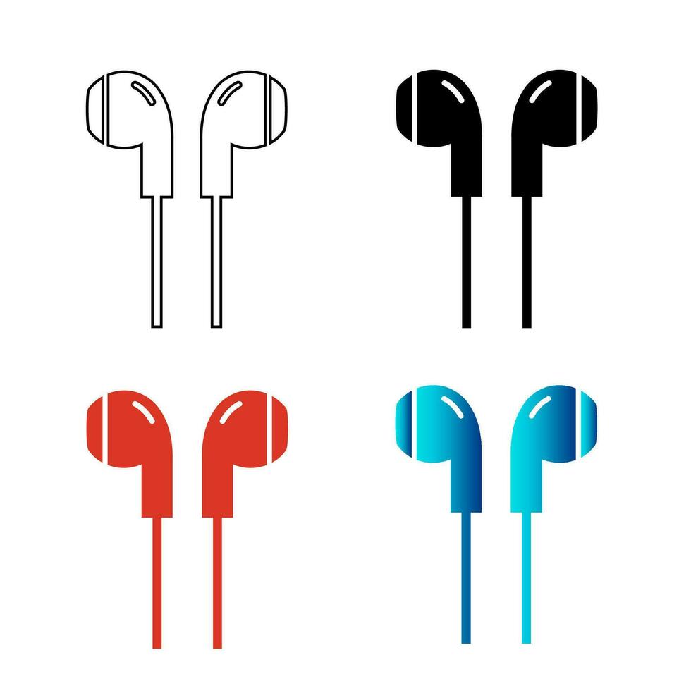 Abstract Creative Earphone Silhouette Illustration vector