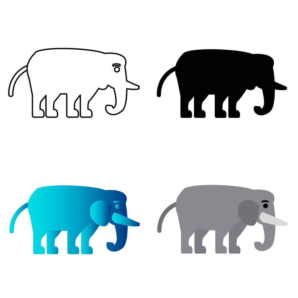 Abstract Flat Elephant Animal Silhouette Illustration vector