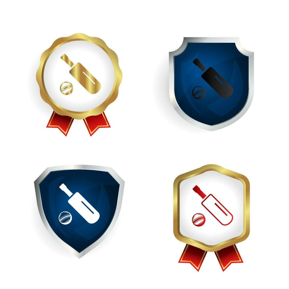 Abstract Cricket Badge and Label Collection vector