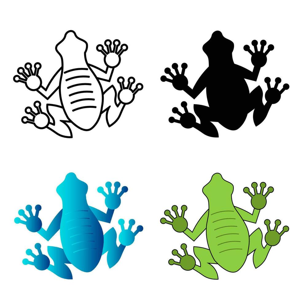 Abstract Flat Frog Animal Silhouette Illustration vector