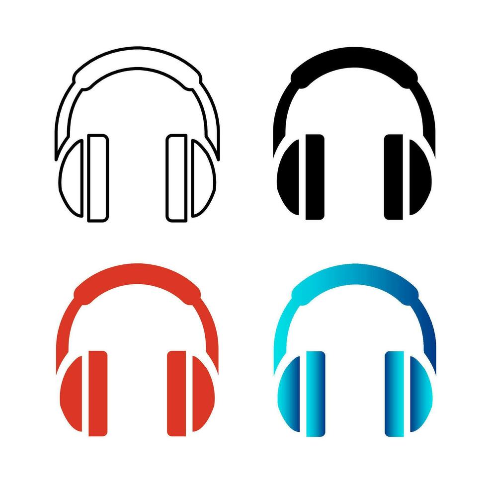 Abstract Headphone Silhouette Illustration vector