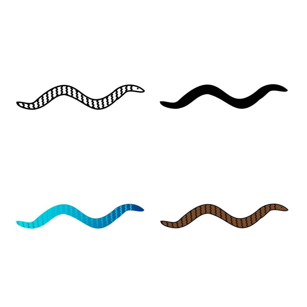 Abstract Flat Earthworm Animal Silhouette Illustration vector