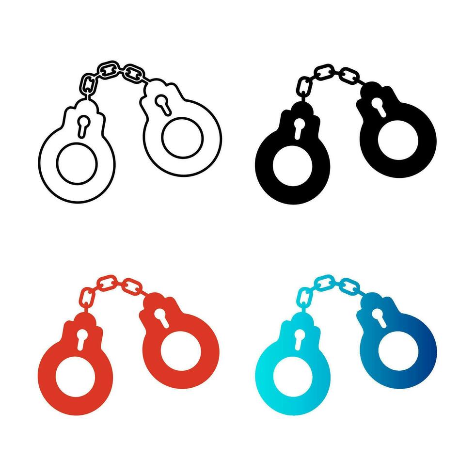 Abstract Handcuffs Silhouette Illustration vector