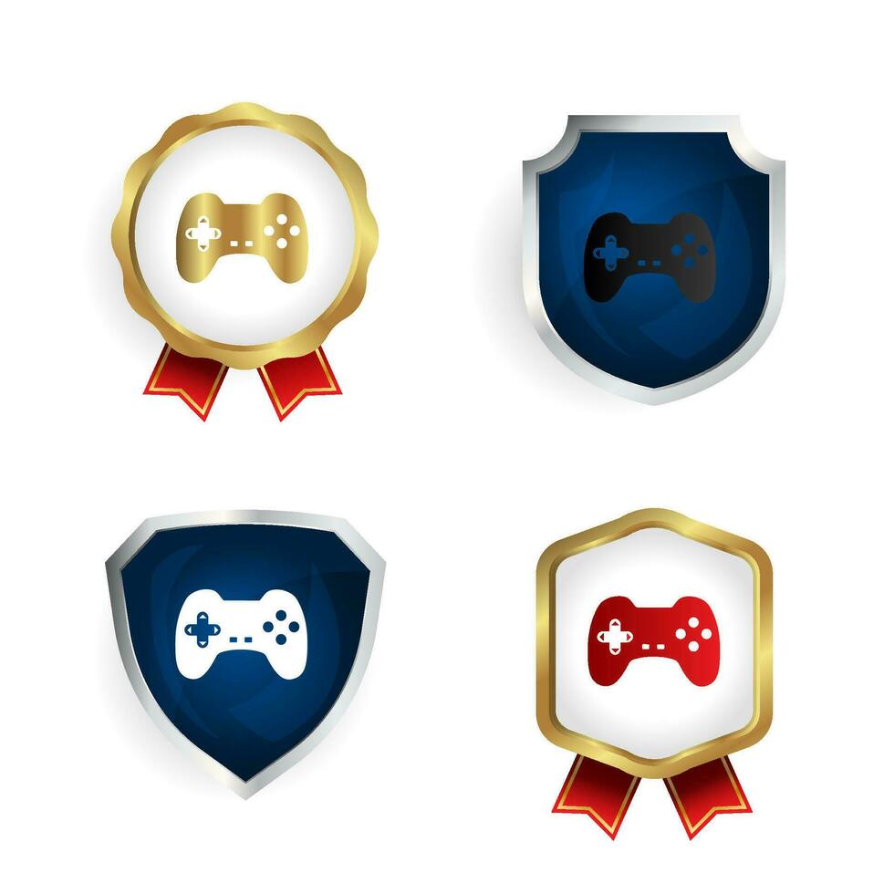 Abstract Gamepad Badge and Label Collection vector
