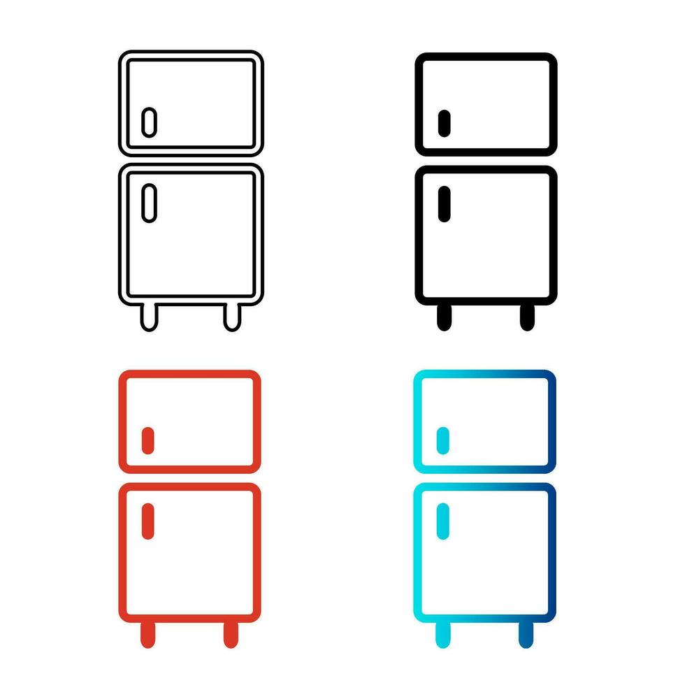 Abstract Modern Refrigerator Silhouette Illustration vector