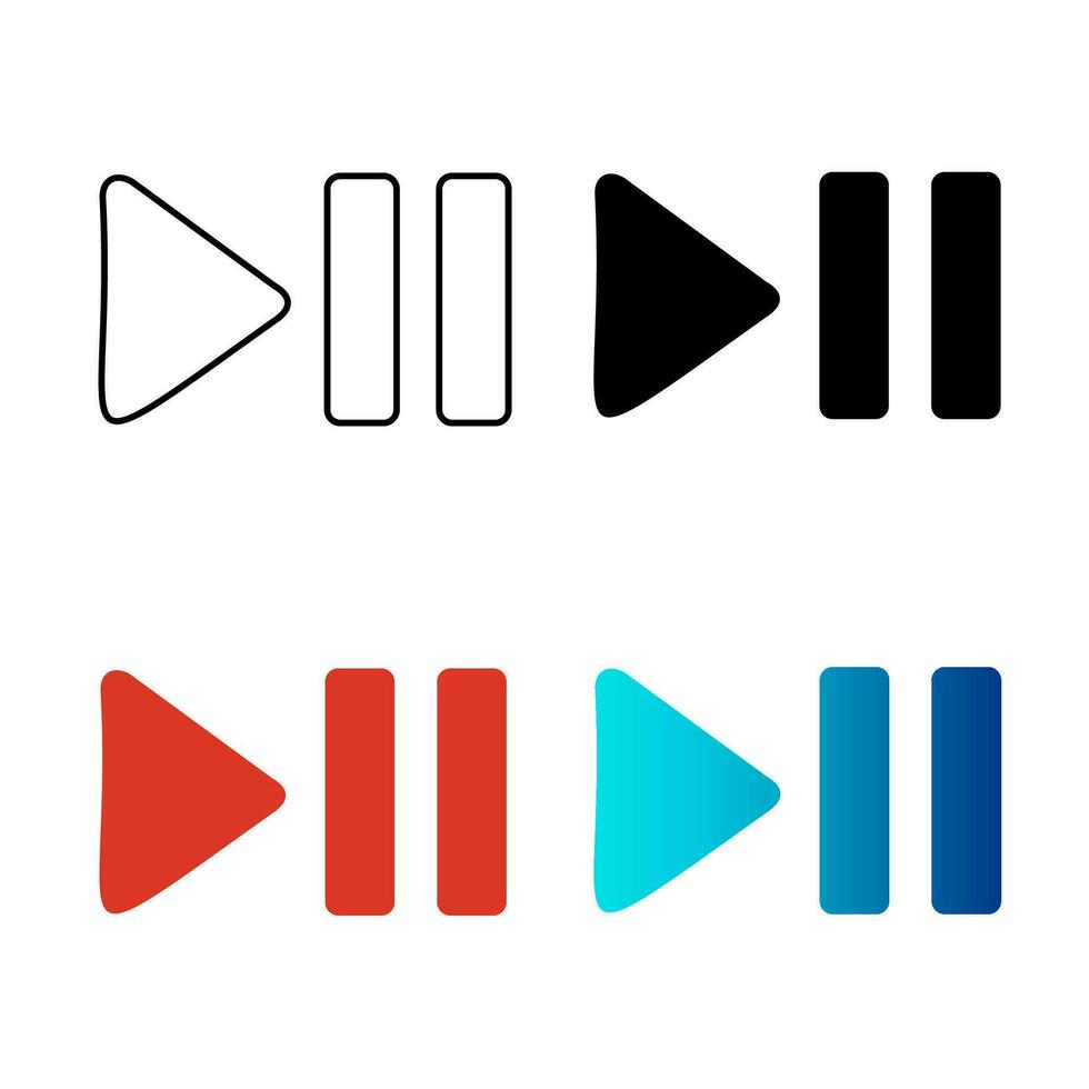 Abstract Play and Pause Silhouette Illustration vector