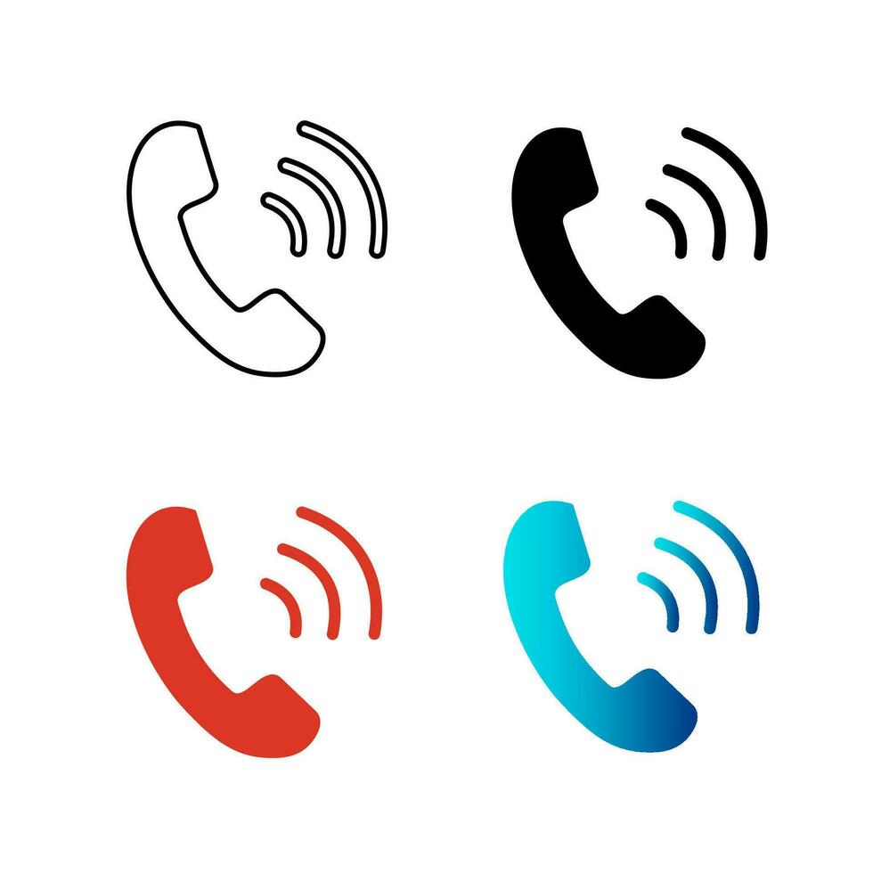 Abstract Phone Call Silhouette Illustration vector