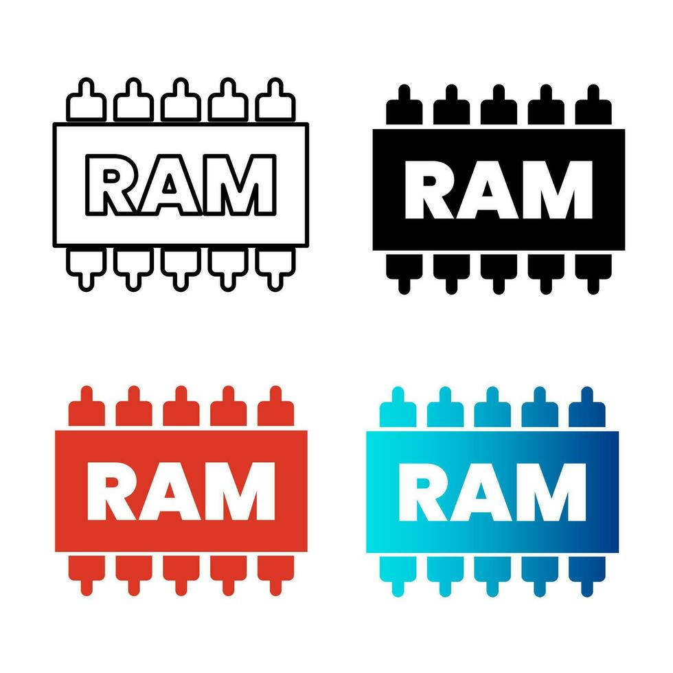 resumen RAM memoria silueta ilustración vector