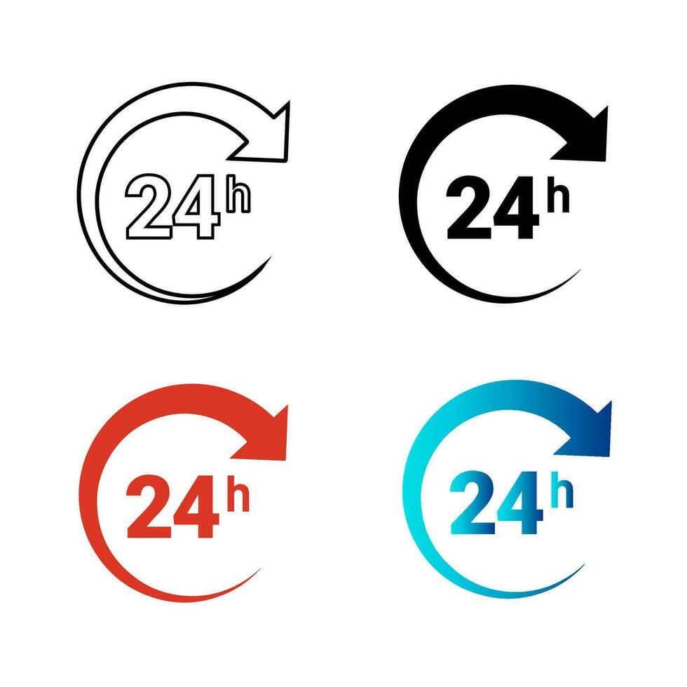 Abstract Round 24H Silhouette Illustration vector