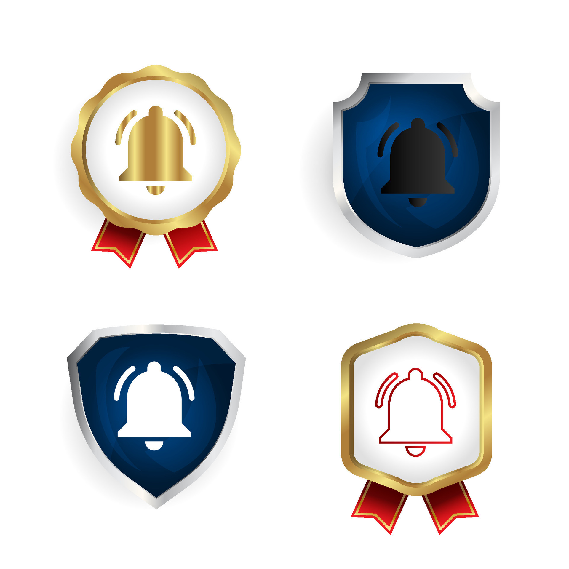 Abstract Notification Bell Badge and Label Collection 25841601 Vector ...