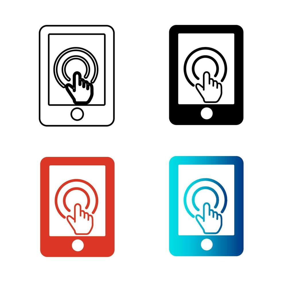 Abstract Touch Screen Silhouette Illustration vector
