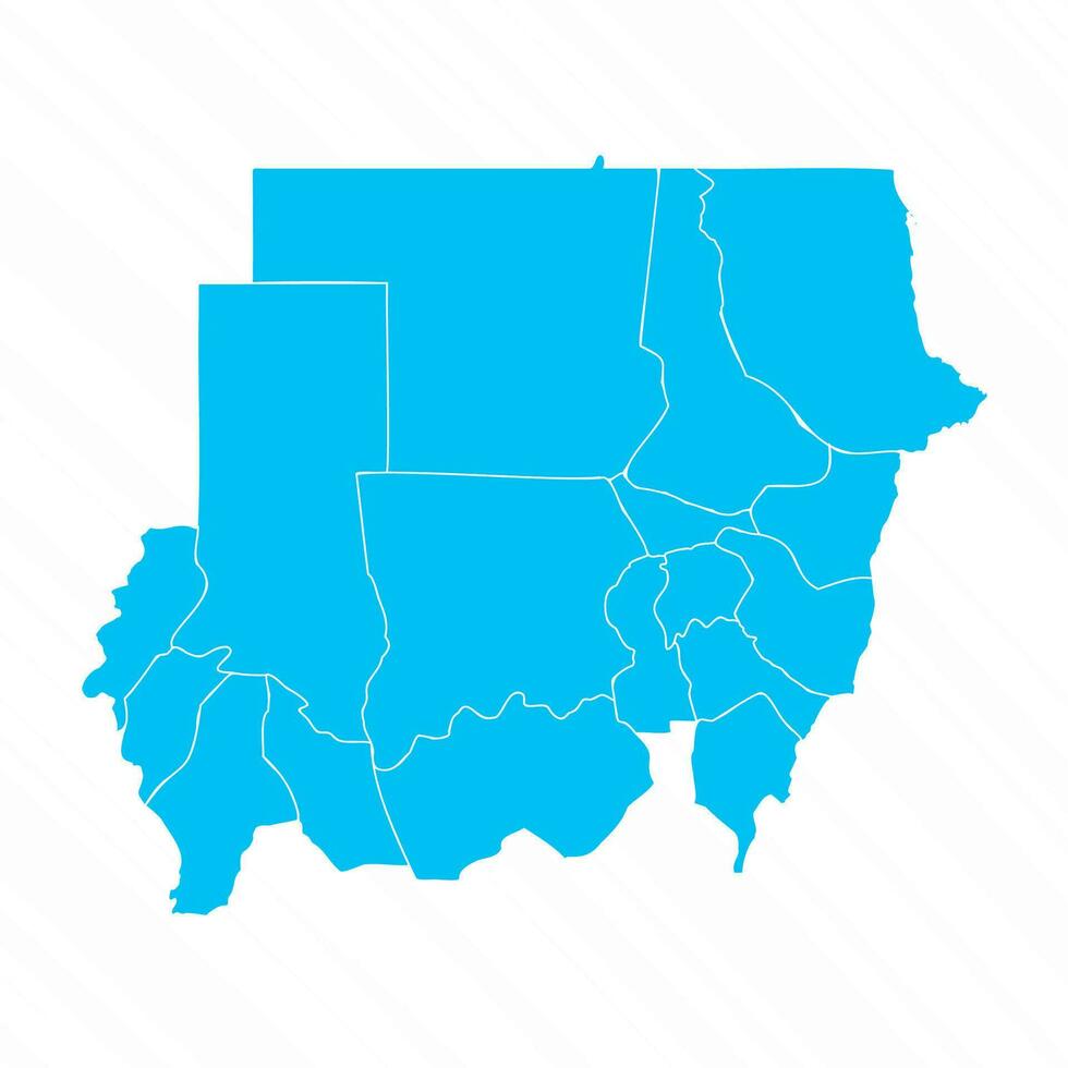 Flat Design Map of Sudan With Details vector
