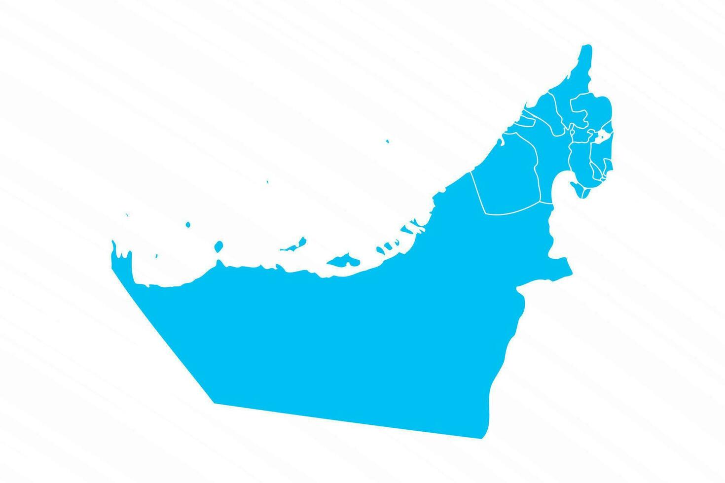 Flat Design Map of United Arab Emirates With Details vector