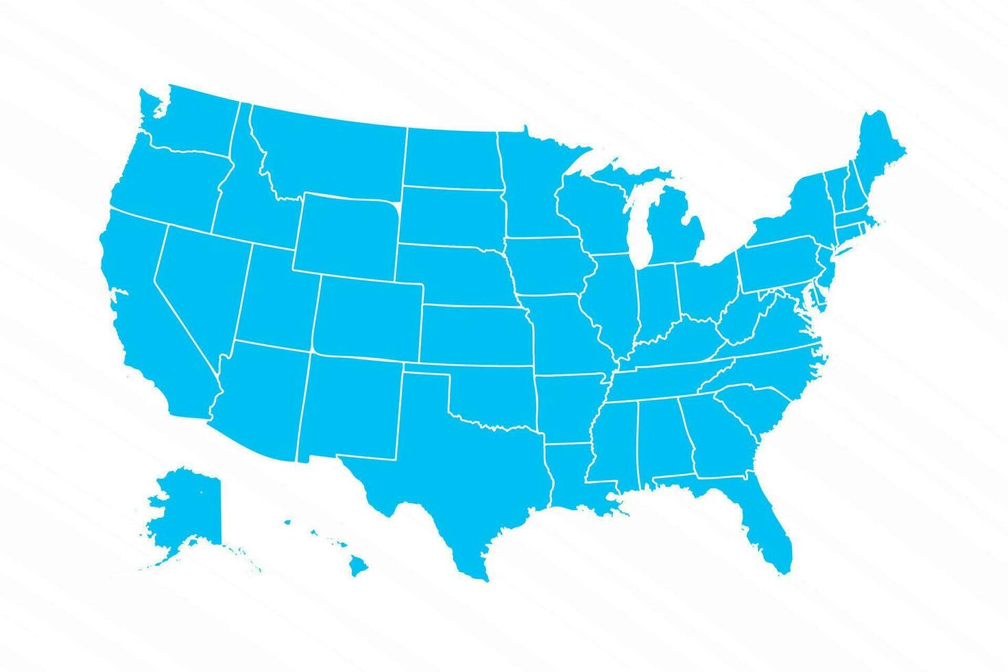 Flat Design Map of United States With Details vector