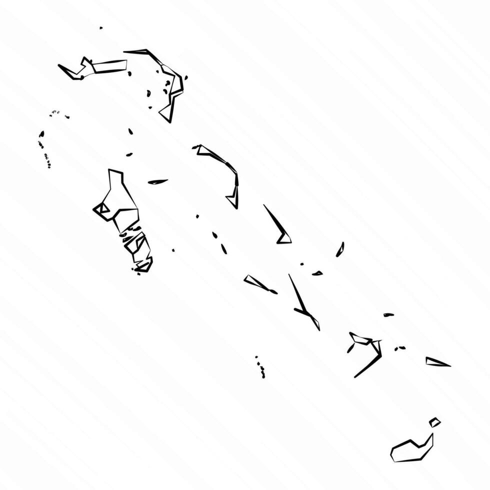 Hand Drawn Bahamas Map Illustration vector