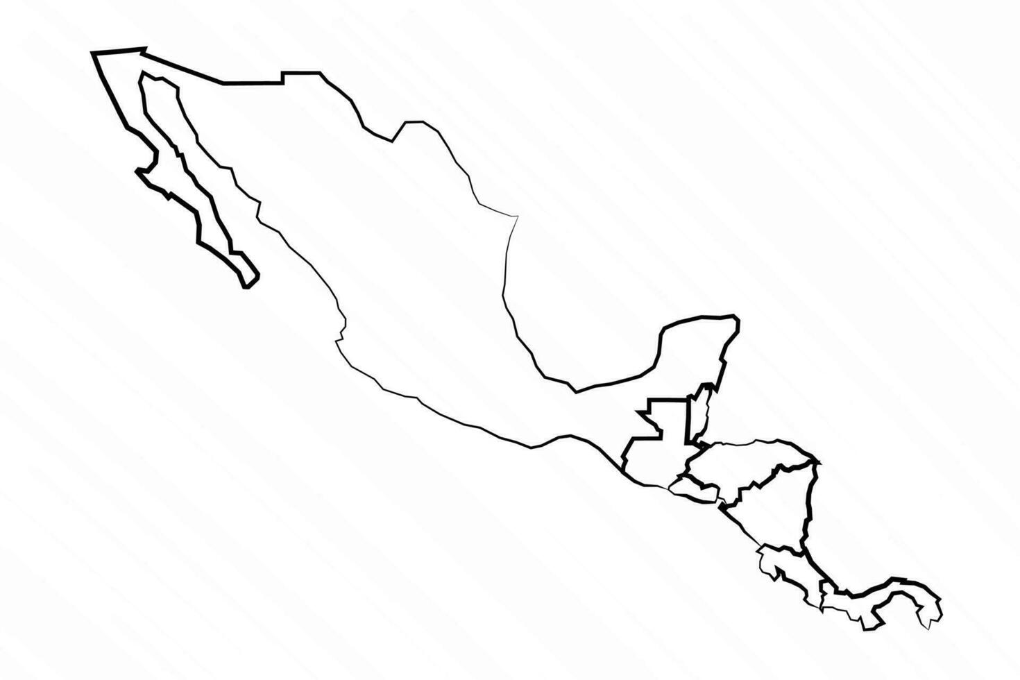 Hand Drawn Central America Map Illustration vector