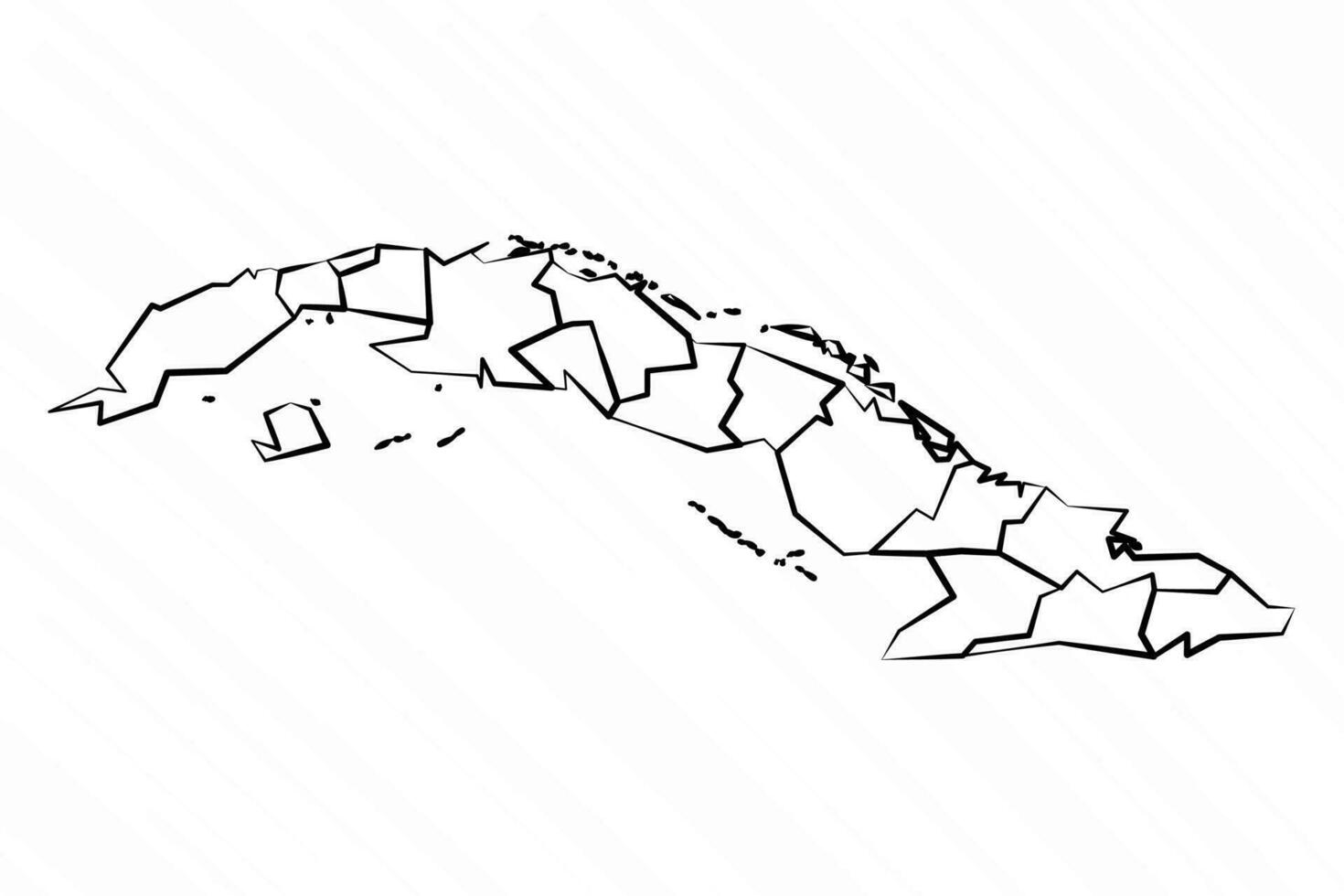 Hand Drawn Cuba Map Illustration vector
