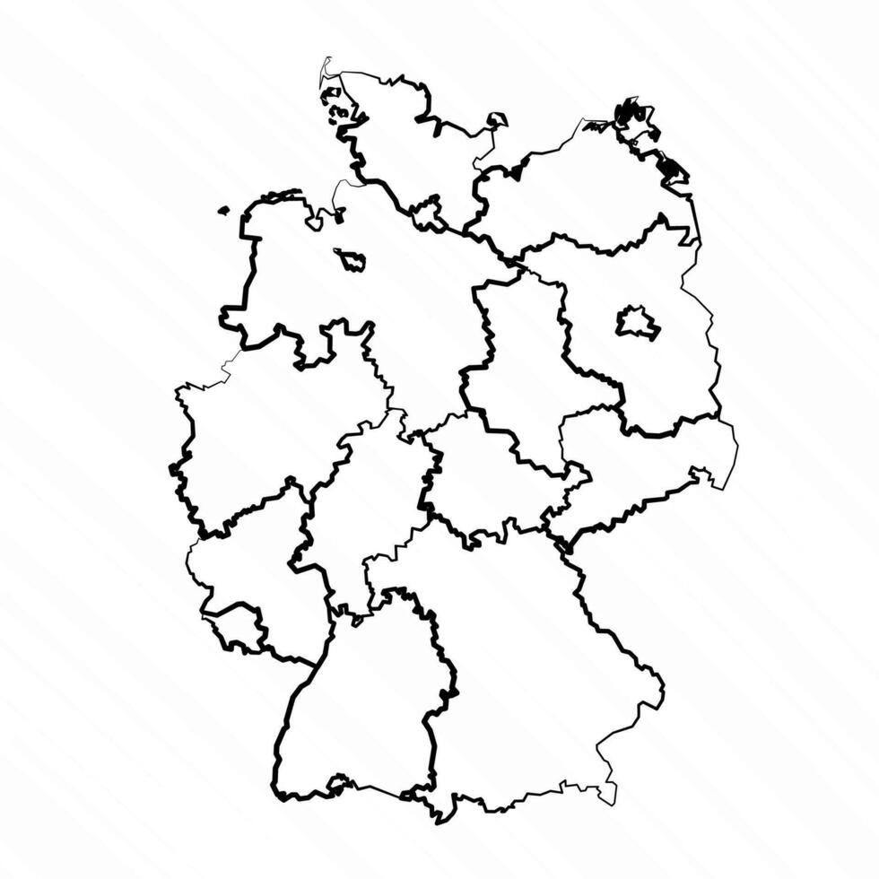 mano dibujado Alemania mapa ilustración vector