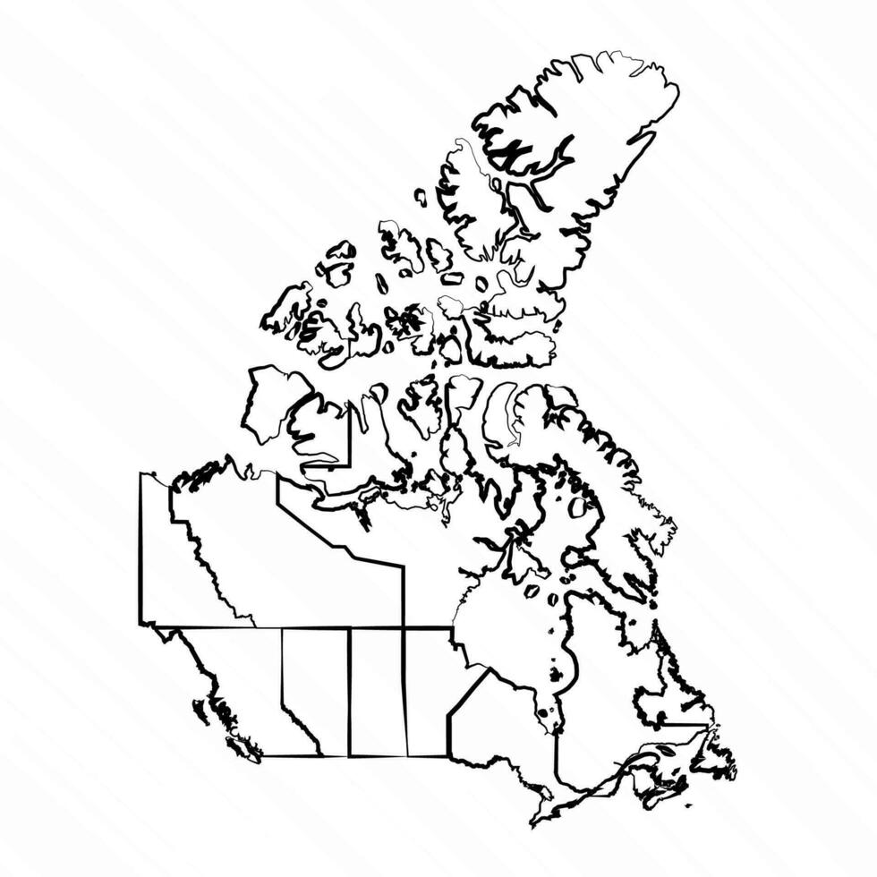 mano dibujado Canadá mapa ilustración vector