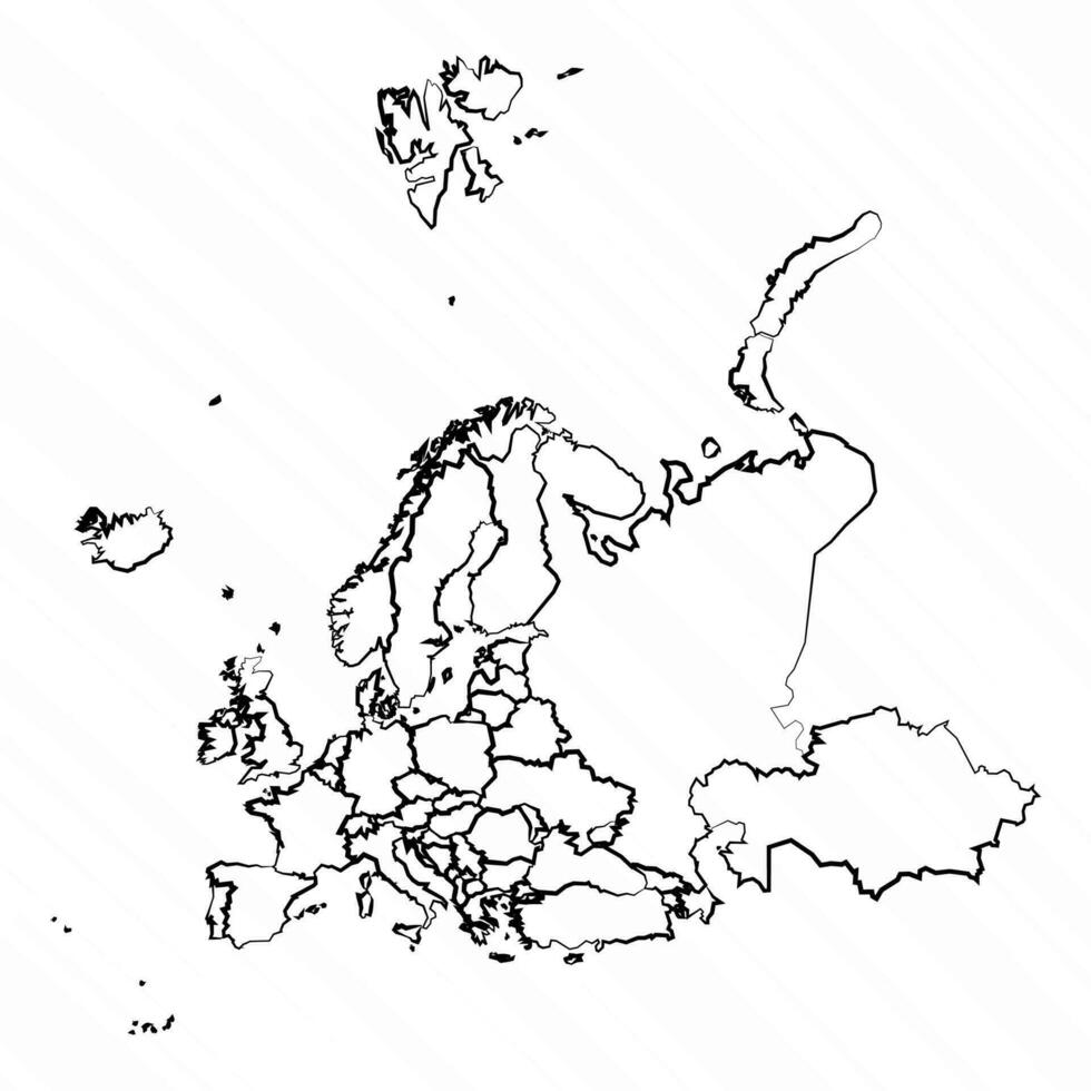Hand Drawn Europe Map Illustration vector
