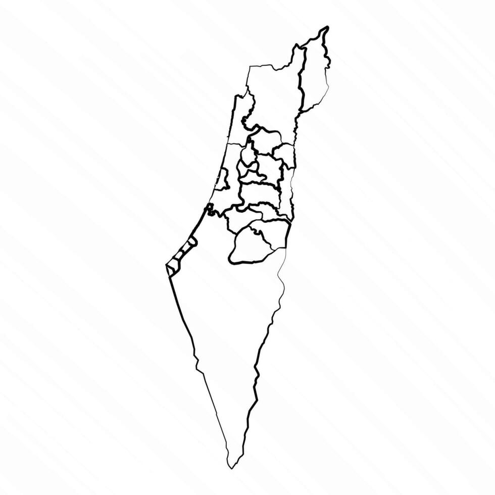 Hand Drawn Israel Palestine Map Illustration vector