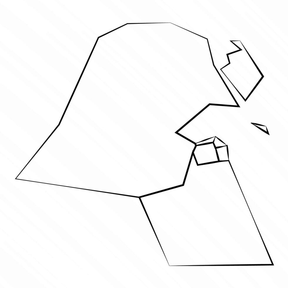 Hand Drawn Kuwait Map Illustration vector