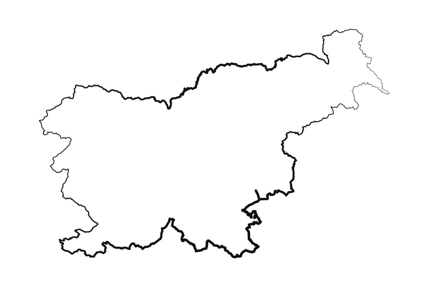 Hand Drawn Lined Slovenia Simple Map Drawing vector