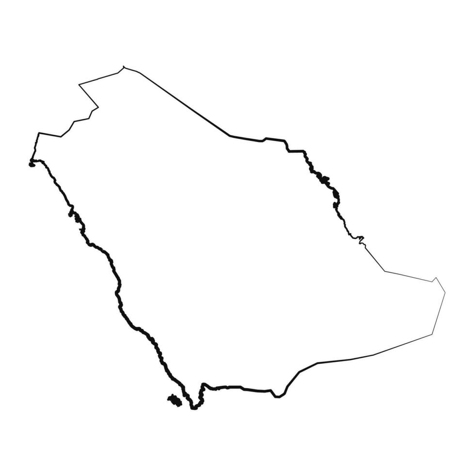 Hand Drawn Lined Saudi Arabia Simple Map Drawing vector