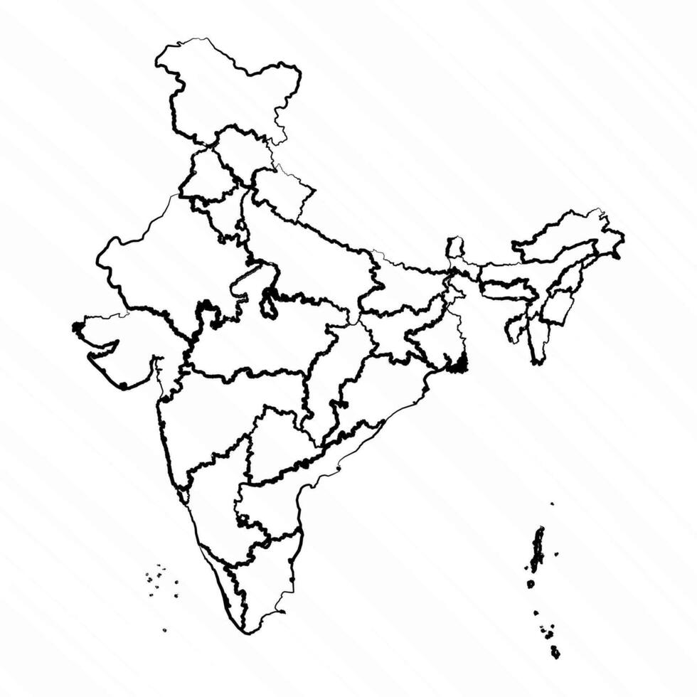 mano dibujado India mapa ilustración vector