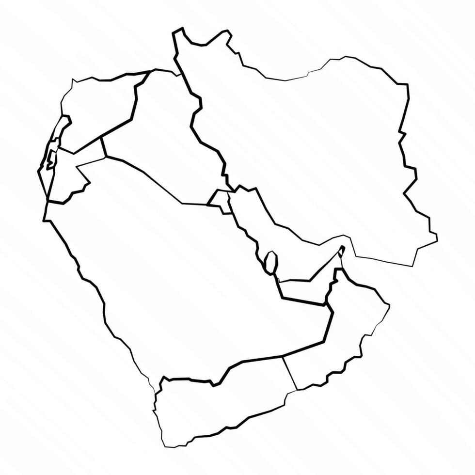 Hand Drawn Middle East Map Illustration vector
