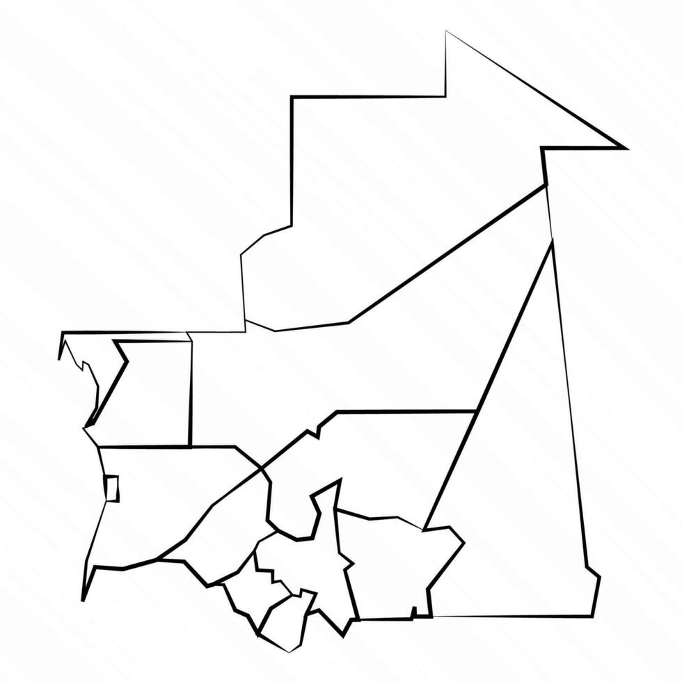 mano dibujado Mauritania mapa ilustración vector