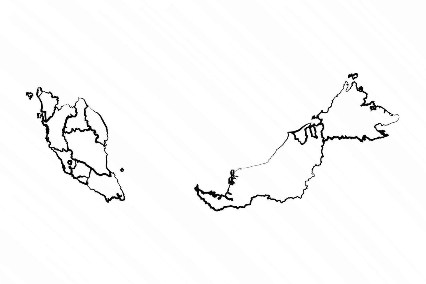 Hand Drawn Malaysia Map Illustration vector