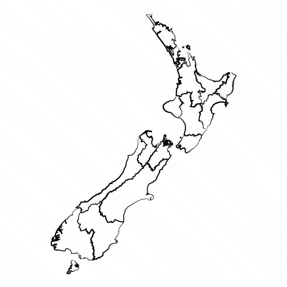 Hand Drawn New Zealand Map Illustration vector