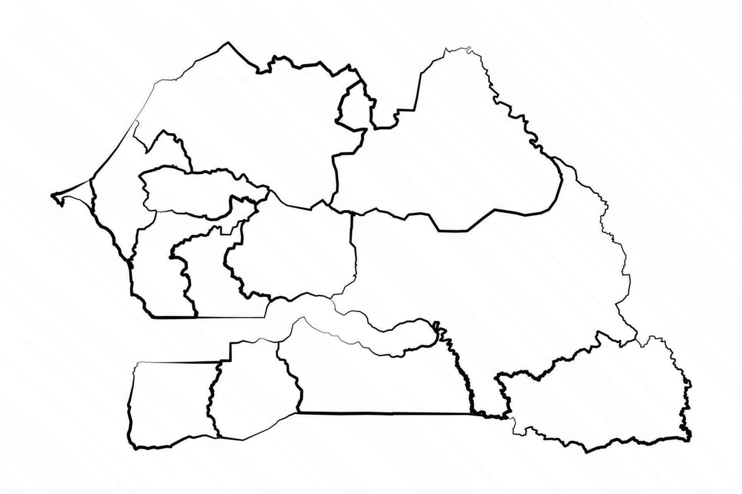 Hand Drawn Senegal Map Illustration vector