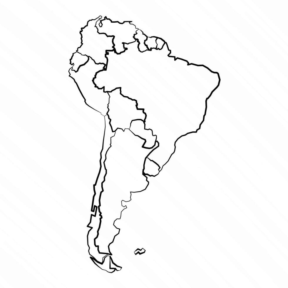 Hand Drawn South America Map Illustration vector