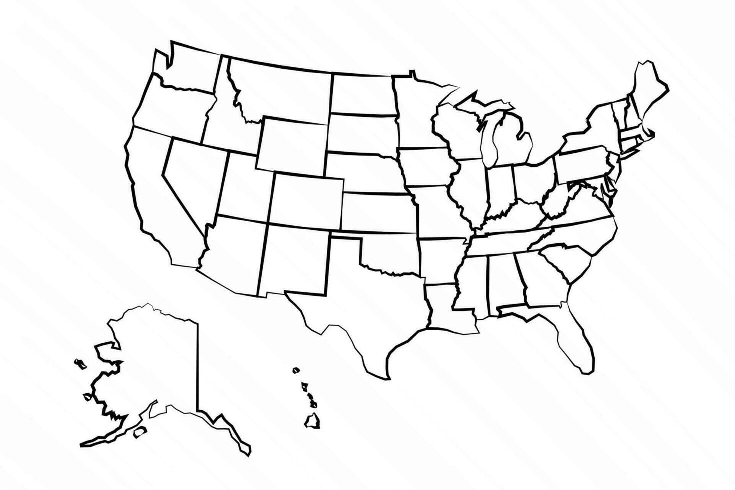 Hand Drawn USA Map Illustration vector
