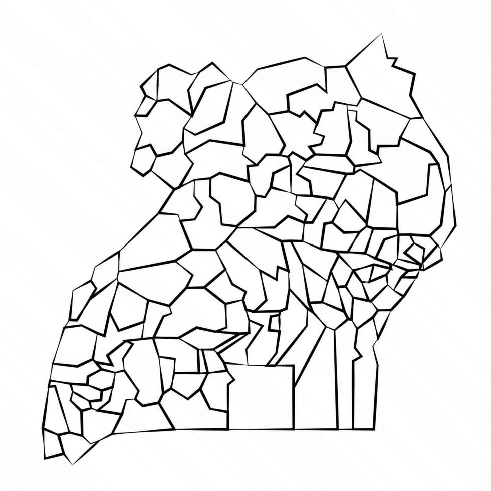 Hand Drawn Uganda Map Illustration vector