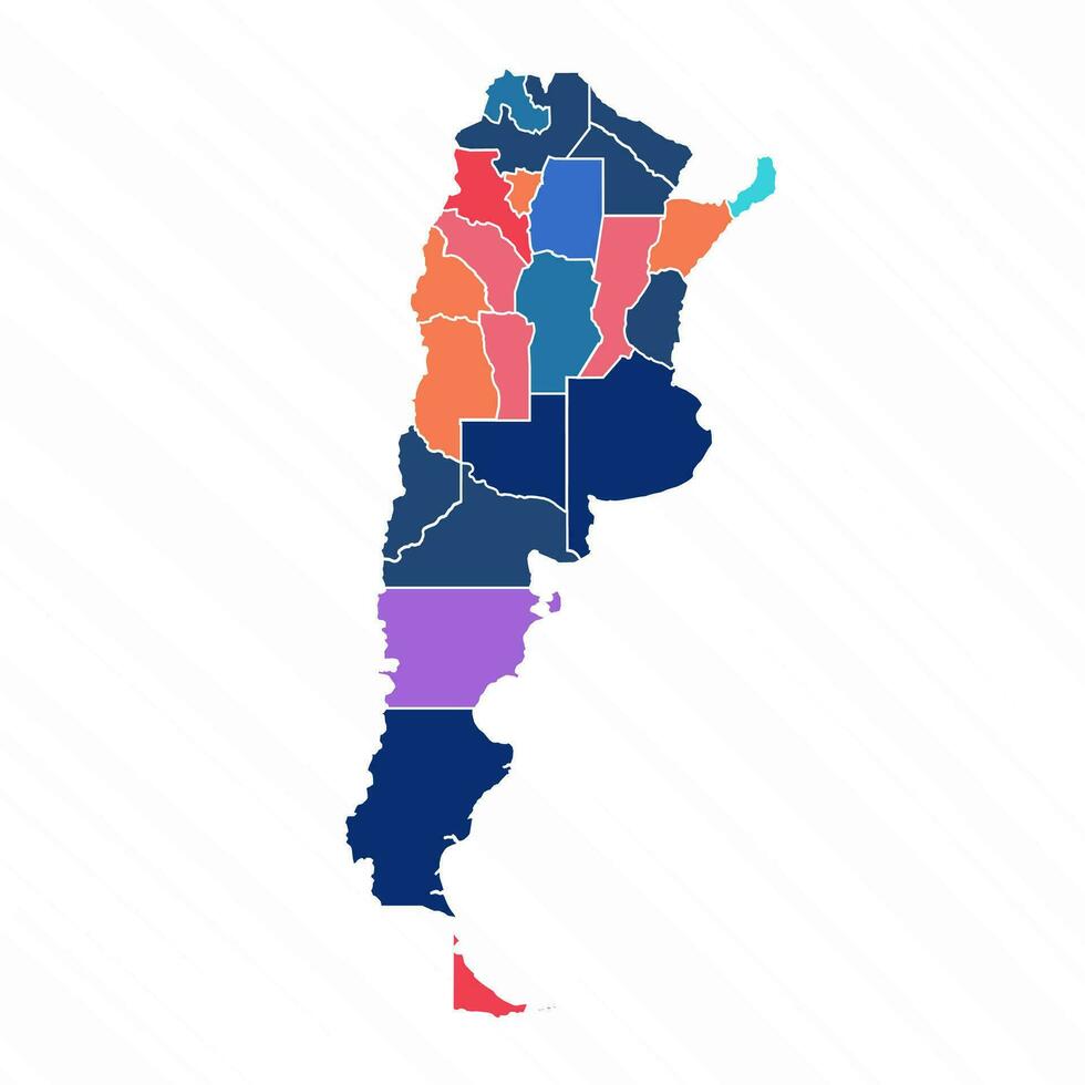 multicolor mapa de argentina con provincias vector