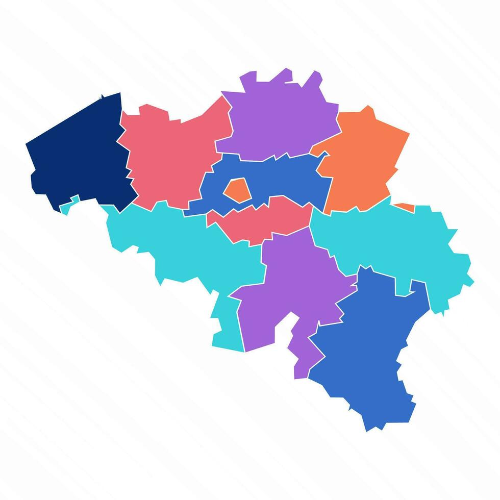 multicolor mapa de Bélgica con provincias vector