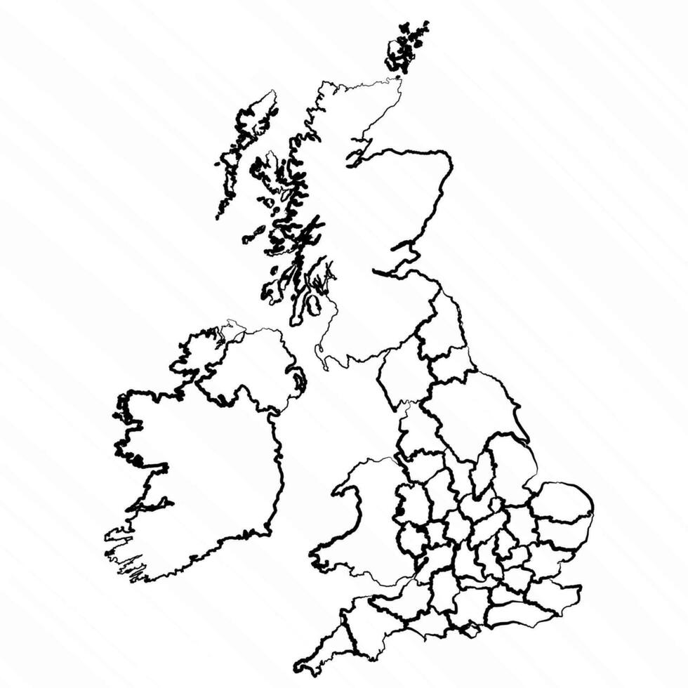 Hand Drawn United Kingdom Map Illustration vector