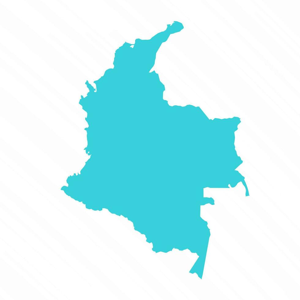 Vector Simple Map of Colombia Country