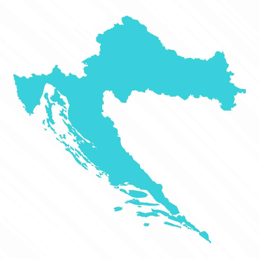 Vector Simple Map of Croatia Country