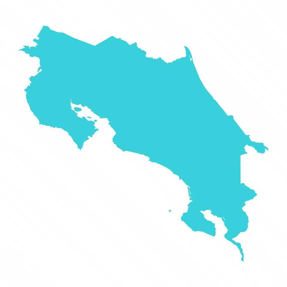 Vector Simple Map of Costa Rica Country