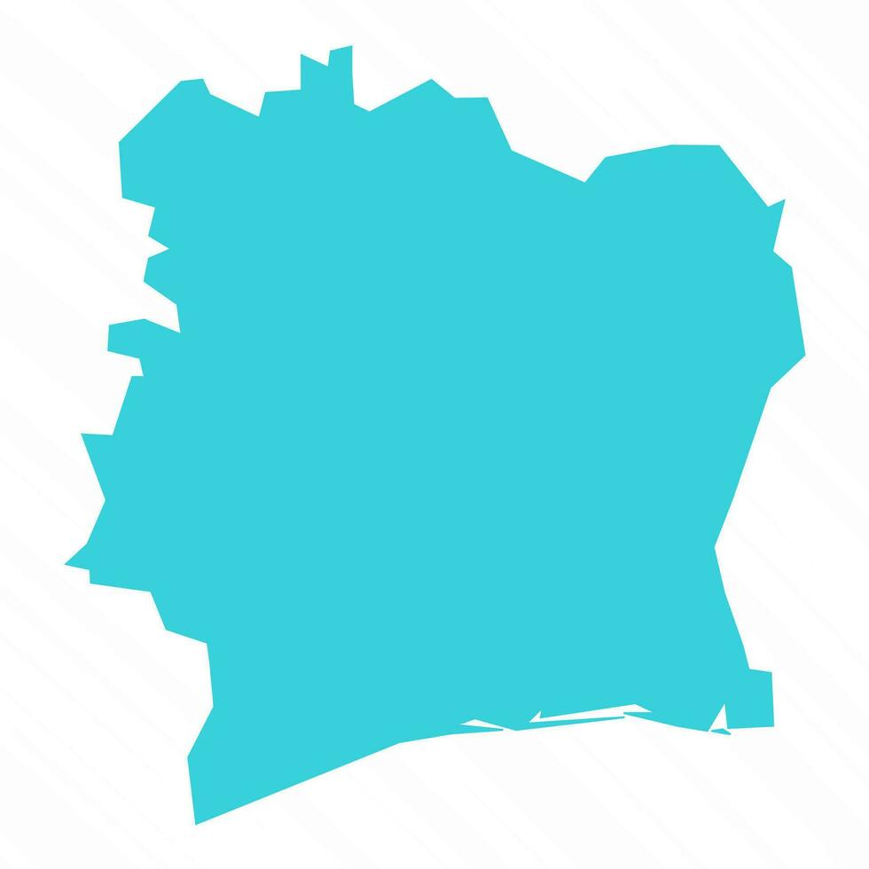 Vector Simple Map of Ivory Coast Country