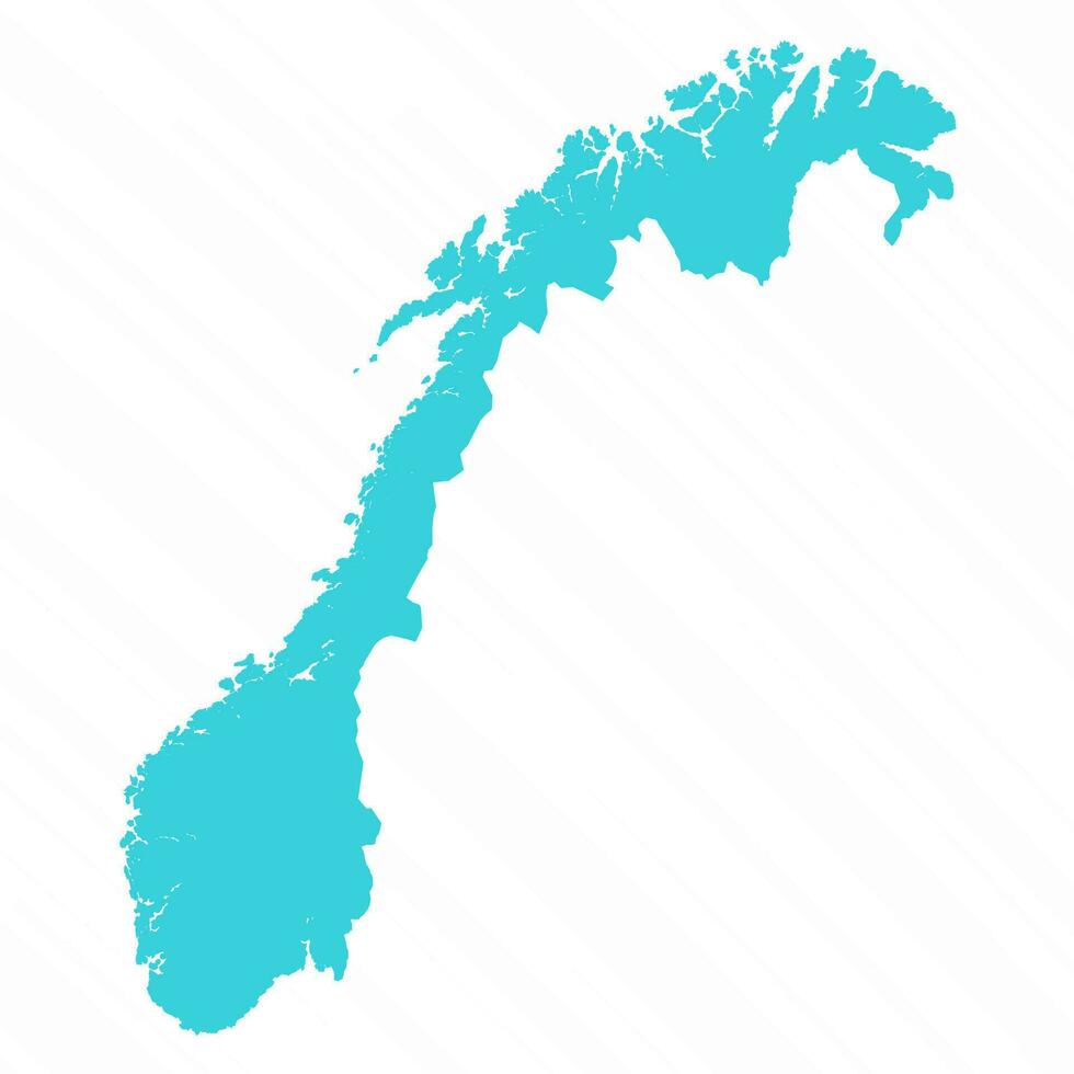 Vector Simple Map of Norway Country