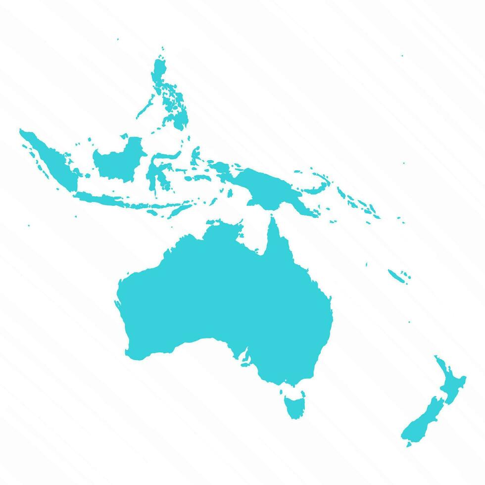 Vector Simple Map of Oceania Country