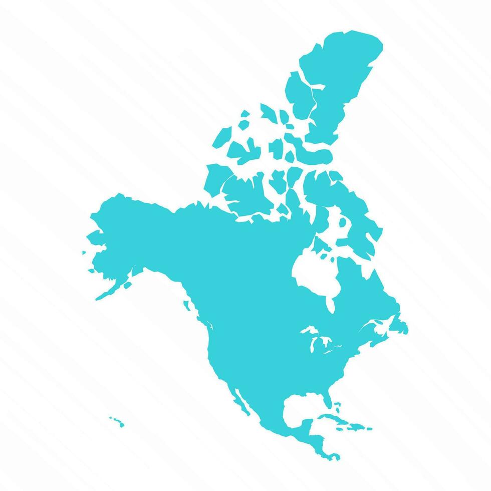 vector sencillo mapa de norte America sin Groenlandia