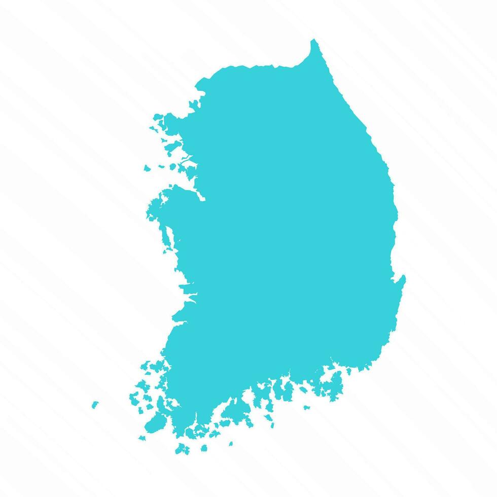 Vector Simple Map of South Korea Country