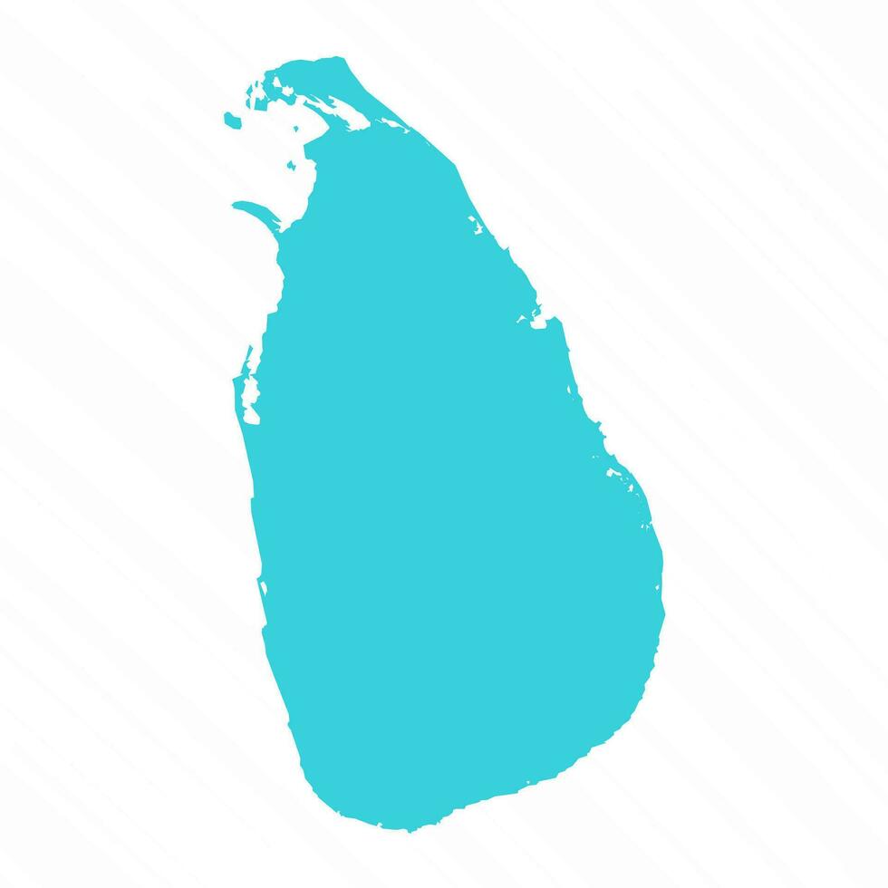 Vector Simple Map of Sri Lanka Country